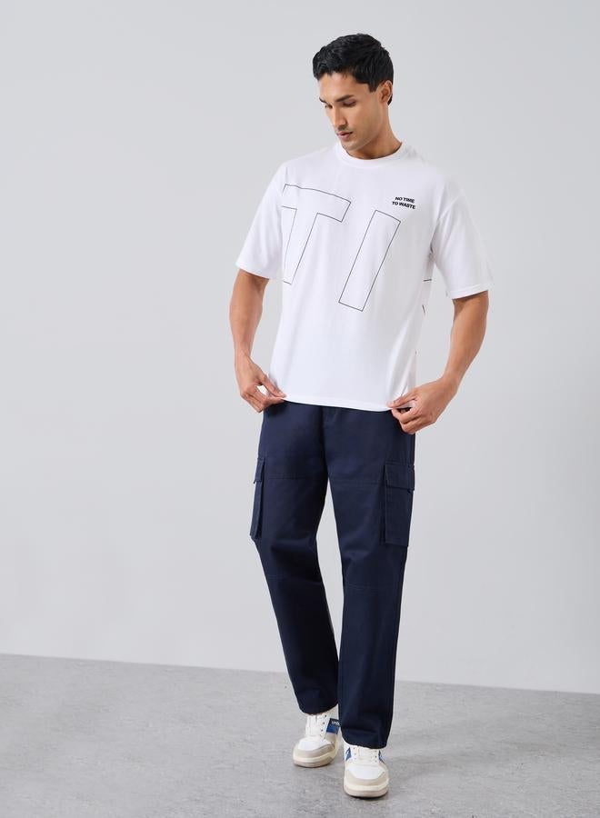 ستايلي تيشيرت بطبعة جرافيك وبقصة واسعة - Image 1